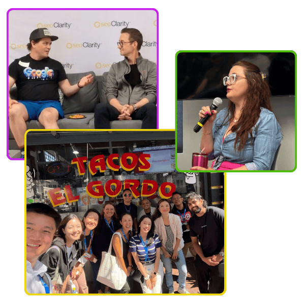 Homepage grouping of three images that represent the SEO Community